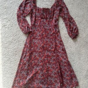 Blue Rain Long Sleeve Floral Maxi Dress